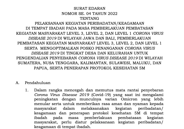 Detail Surat Edaran Menteri Agama Nomer 25