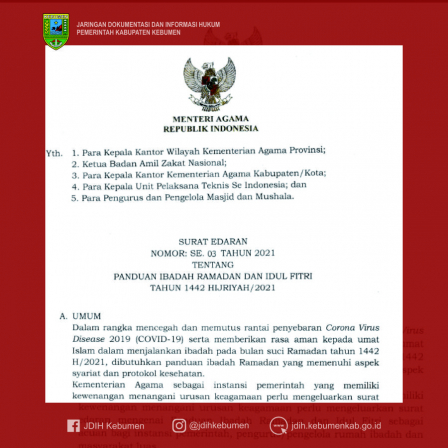 Detail Surat Edaran Menteri Agama Nomer 27