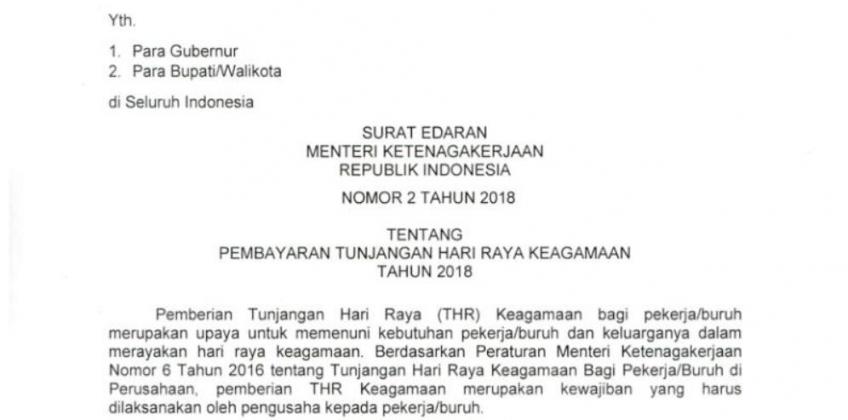 Detail Surat Edaran Menteri Tenaga Kerja Nomer 10