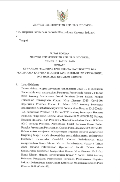 Detail Surat Edaran Perusahaan Nomer 47