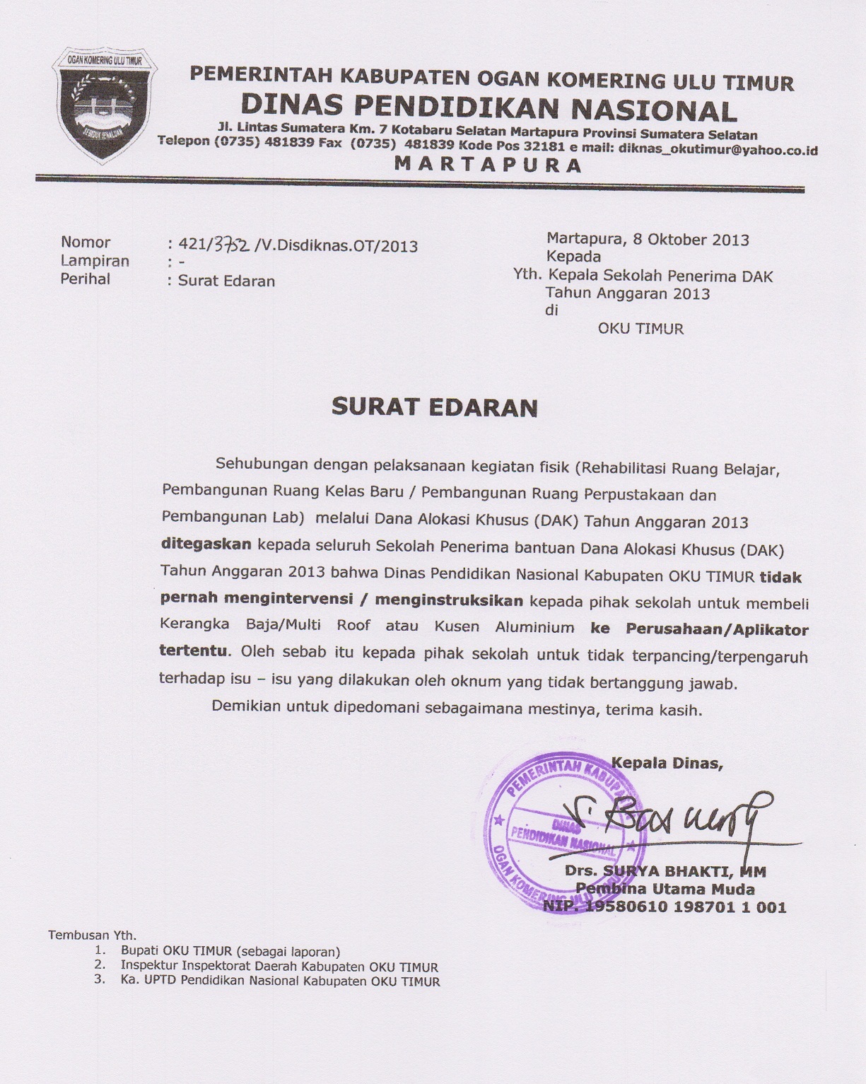 Detail Surat Edaran Sekolah Nomer 19