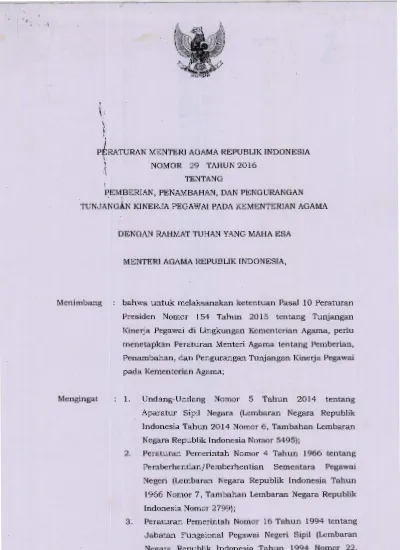 Detail Surat Edaran Tunjangan Kinerja Kementerian Agama Nomer 19