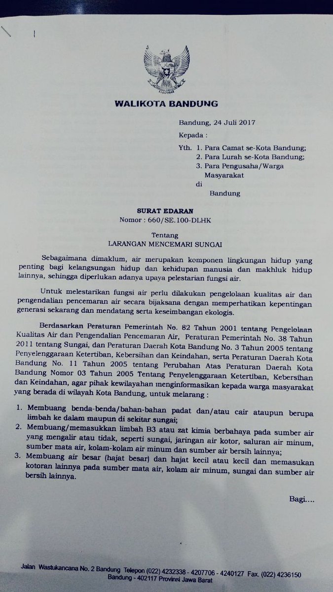 Detail Surat Edaran Walikota Bandung Nomer 4