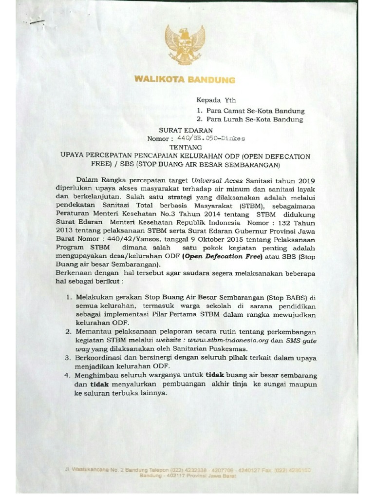 Detail Surat Edaran Walikota Bandung Nomer 29