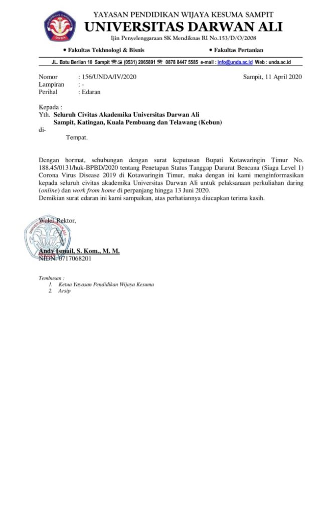 Detail Surat Edaran Work From Home Nomer 8