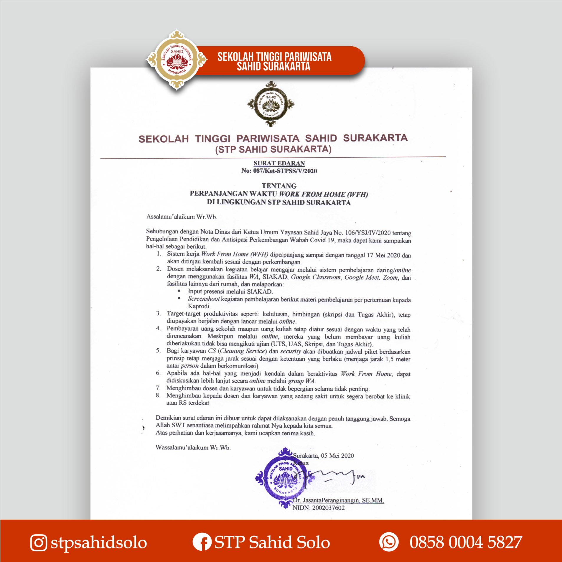Detail Surat Edaran Work From Home Nomer 11