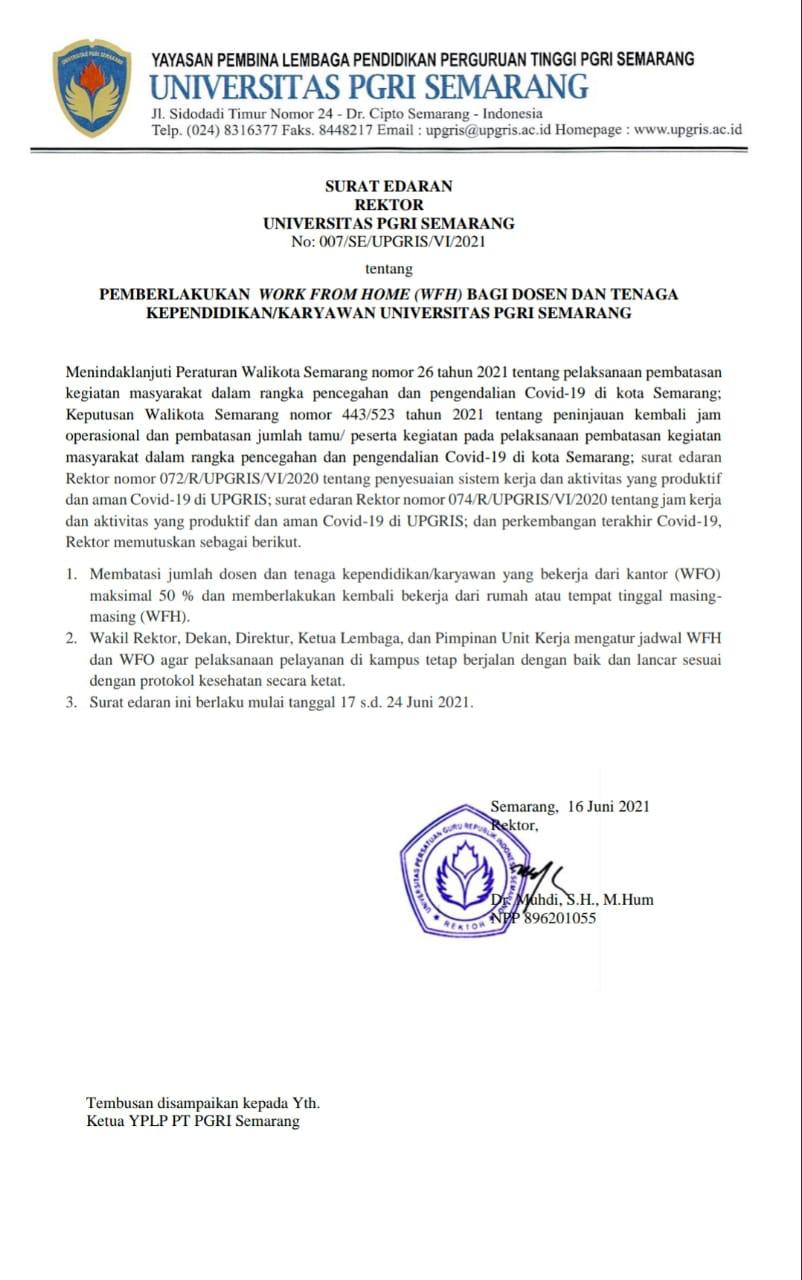 Detail Surat Edaran Work From Home Nomer 13
