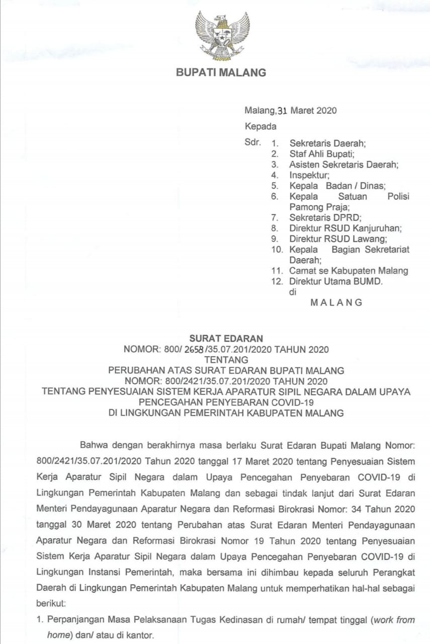 Detail Surat Edaran Work From Home Nomer 14