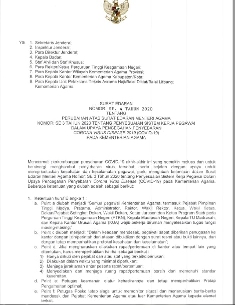 Detail Surat Edaran Work From Home Nomer 20