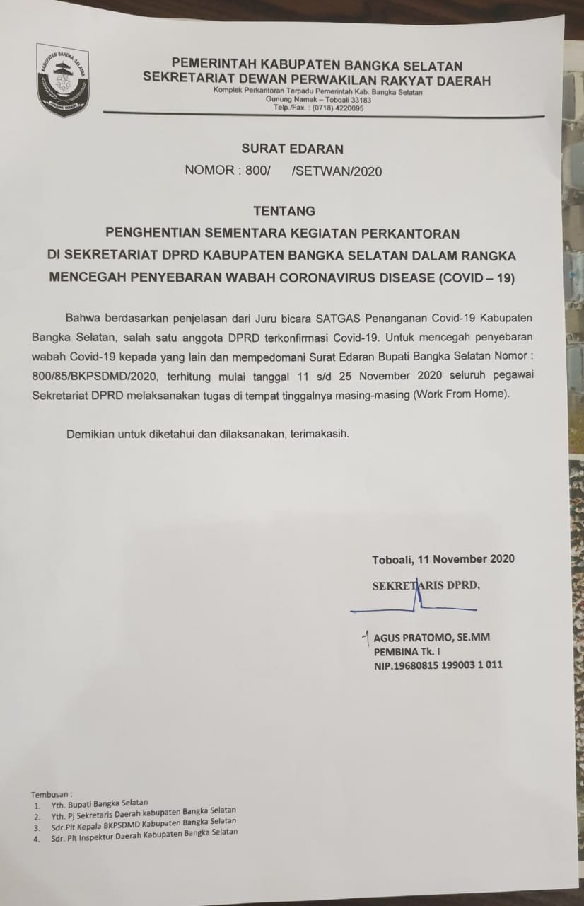 Detail Surat Edaran Work From Home Nomer 22