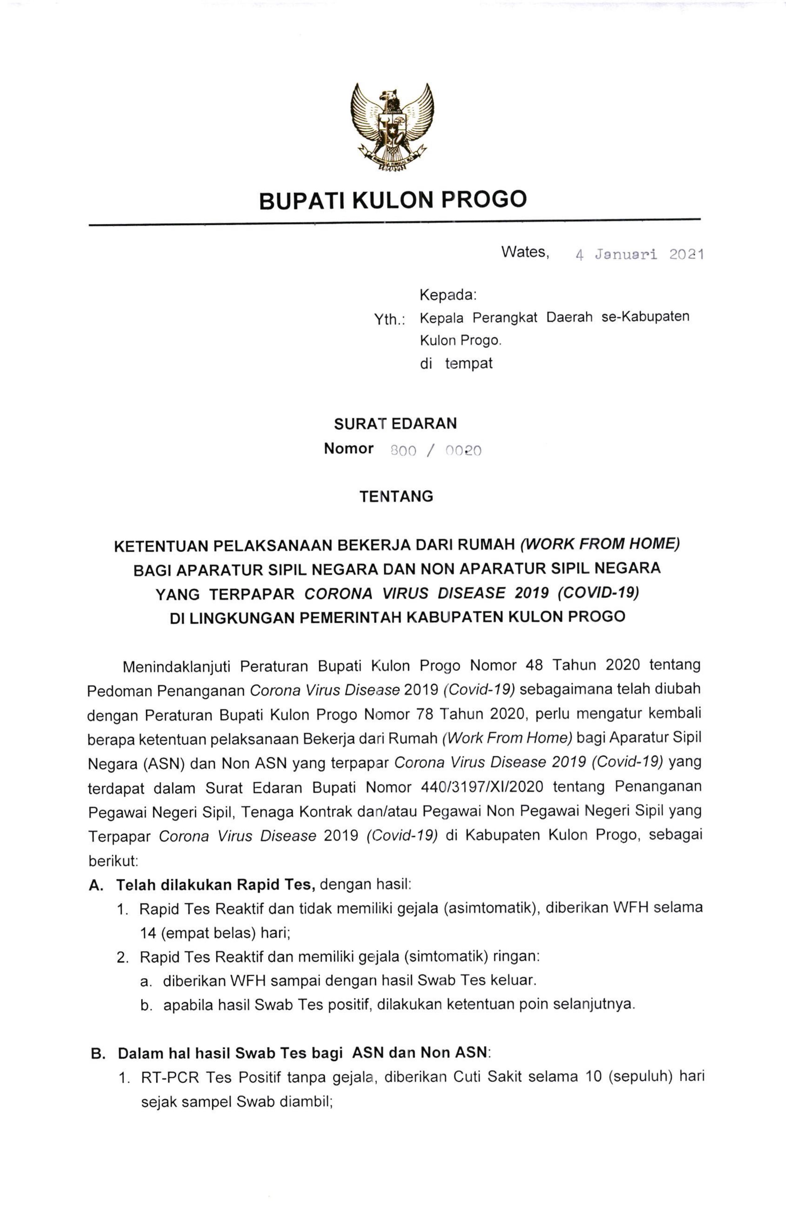 Detail Surat Edaran Work From Home Nomer 26