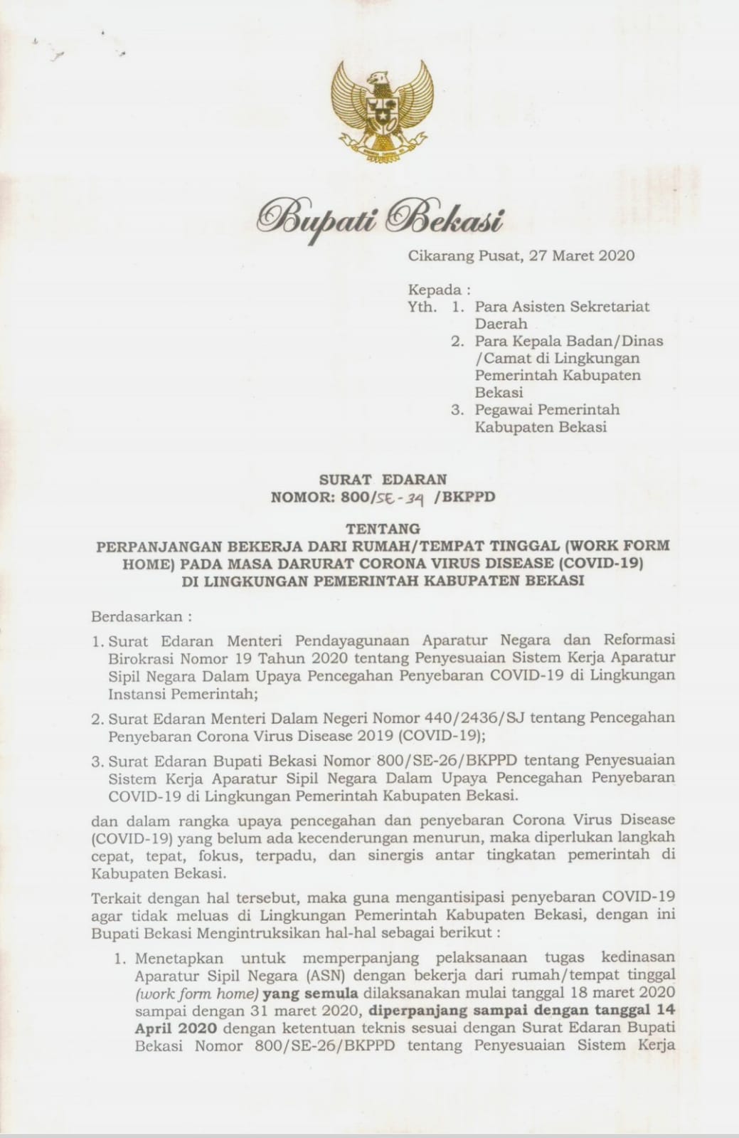 Detail Surat Edaran Work From Home Nomer 28