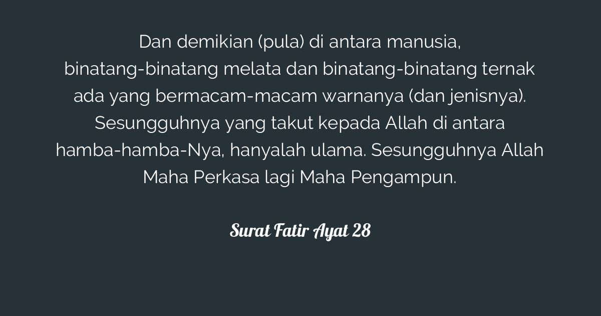 Detail Surat Fatir Ayat 28 Nomer 26