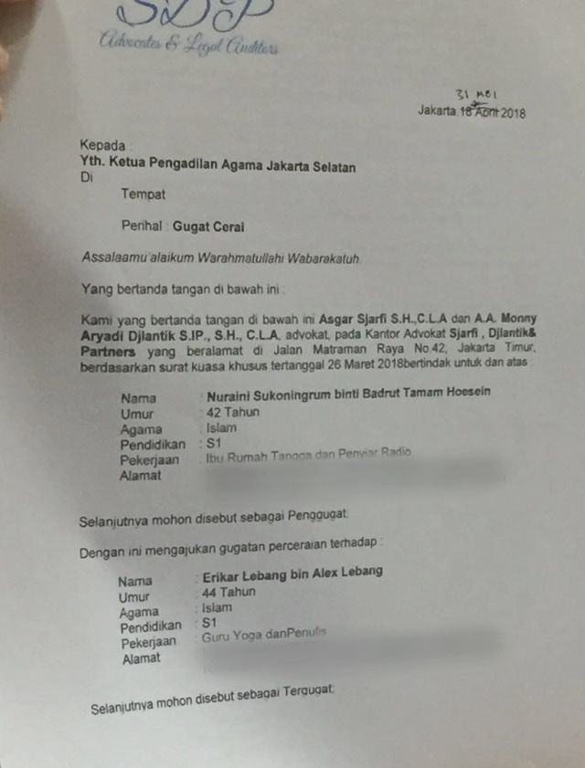 Detail Surat Gugatan Cerai Istri Nomer 39