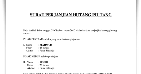 Detail Surat Gugatan Utang Piutang Nomer 31