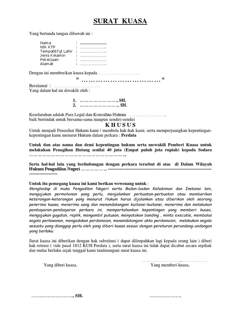 Detail Surat Gugatan Utang Piutang Nomer 38