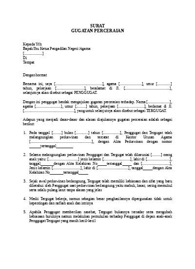 Detail Surat Gugatan Utang Piutang Nomer 9