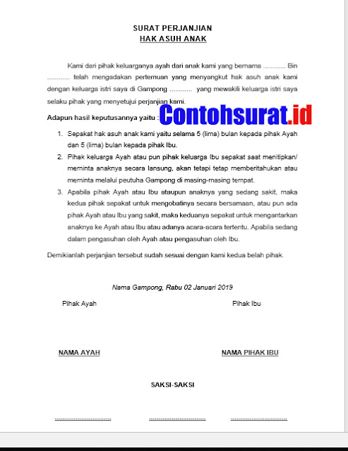 Detail Surat Hak Asuh Anak Dari Istri Ke Suami Nomer 29