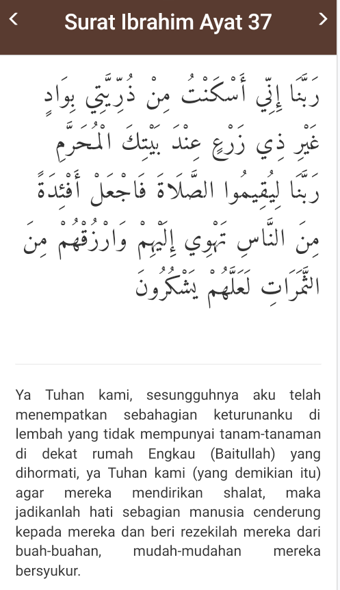 Detail Surat Ibrahim Ayat 37 Nomer 16