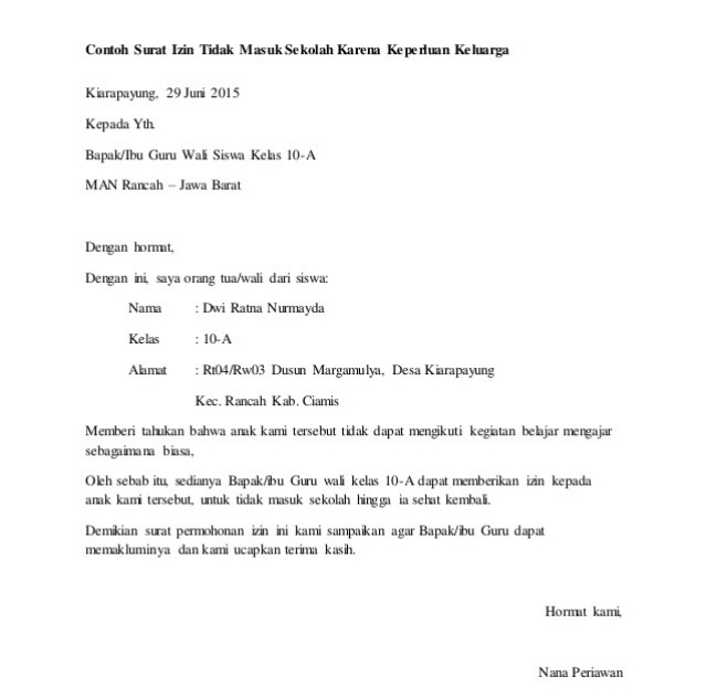 Detail Surat Ijin Keluarga Nomer 42