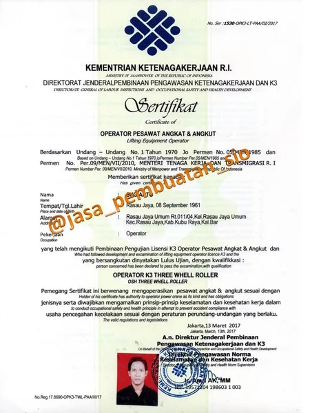 Detail Surat Ijin Operator Nomer 18