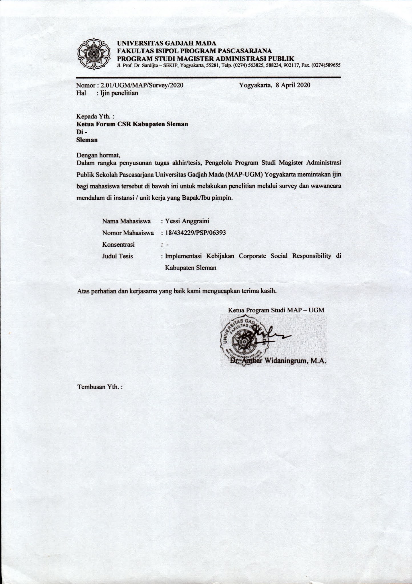 Surat Ijin Penelitian - KibrisPDR