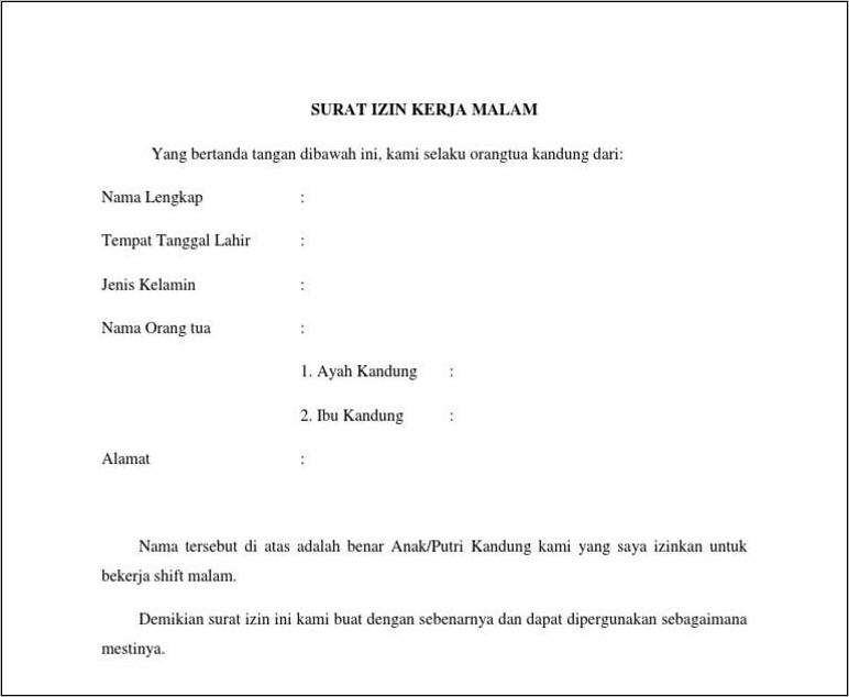 Detail Surat Izin Bekerja Nomer 27