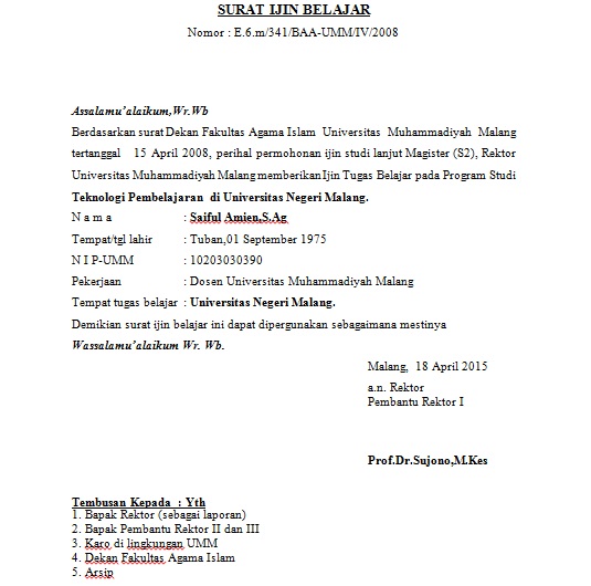 Detail Surat Izin Belajar Pns Nomer 12