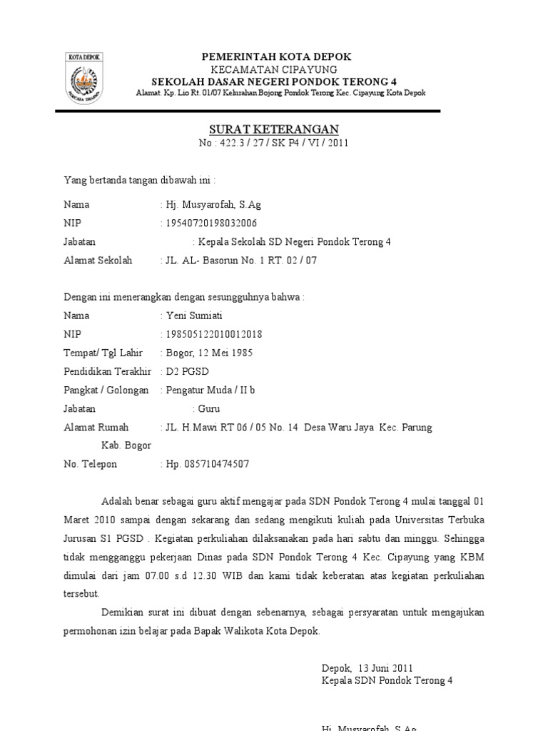 Detail Surat Izin Belajar Pns Nomer 8