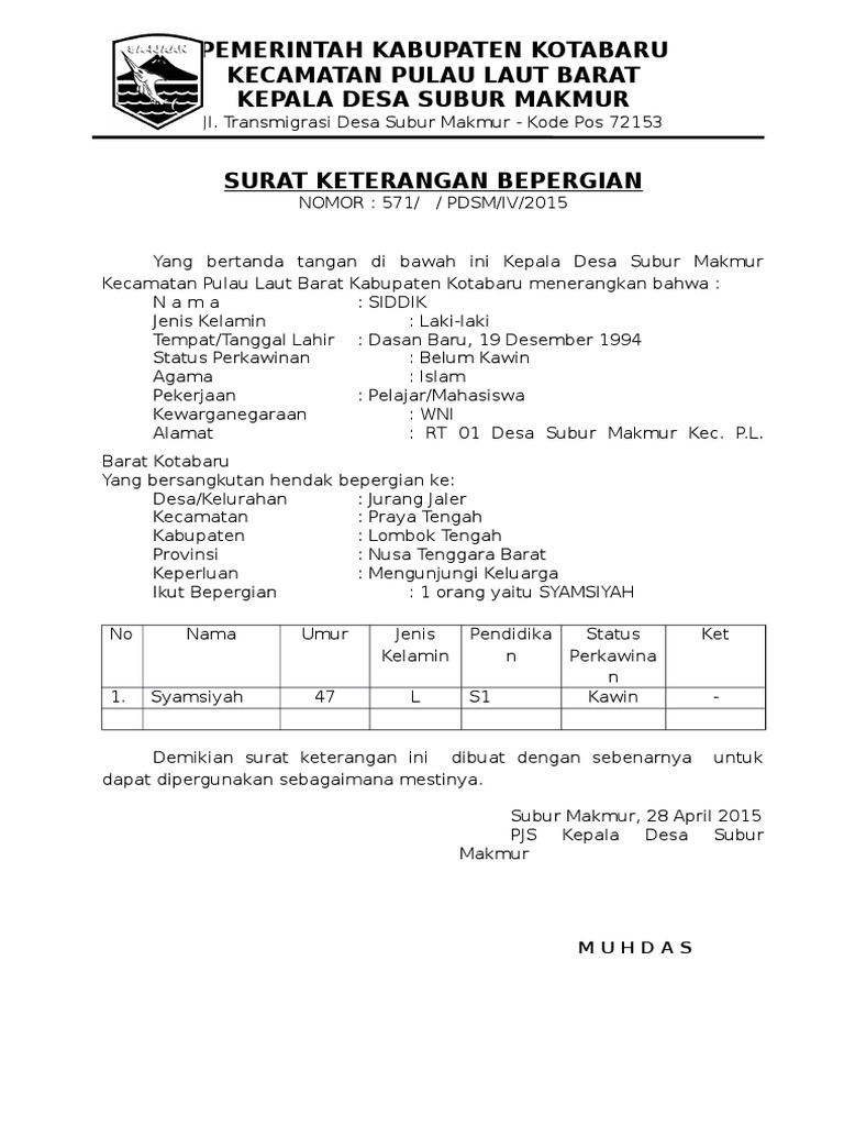 Detail Surat Izin Bepergian Nomer 7