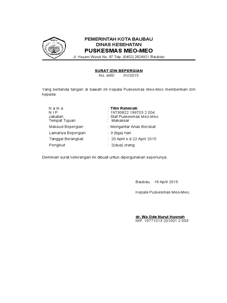 Detail Surat Izin Bepergian Nomer 9
