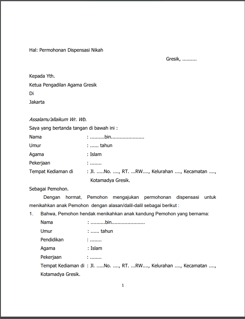 Detail Surat Izin Dispensasi Nomer 33