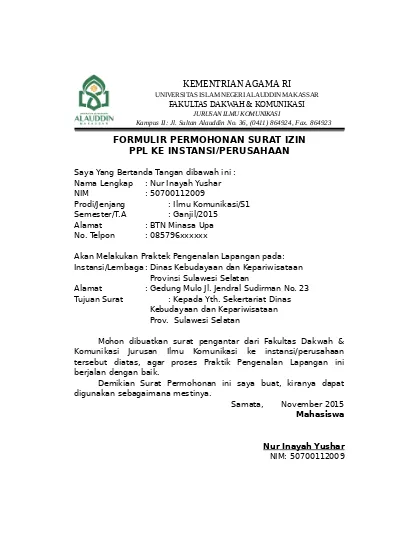 Detail Surat Izin Ke Perusahaan Nomer 30