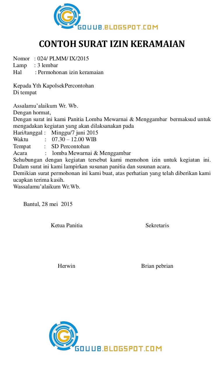 Detail Surat Izin Kegiatan Nomer 19