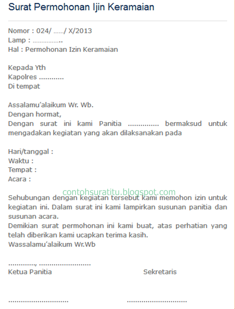 Detail Surat Izin Keramaian Nomer 18