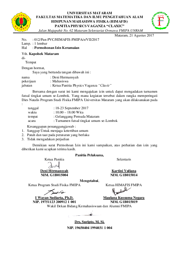 Detail Surat Izin Keramaian Nomer 48