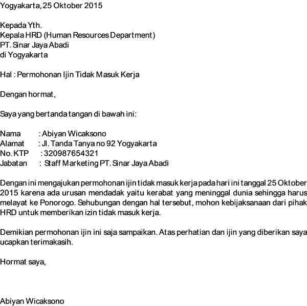 Detail Surat Izin Kerja Nomer 15