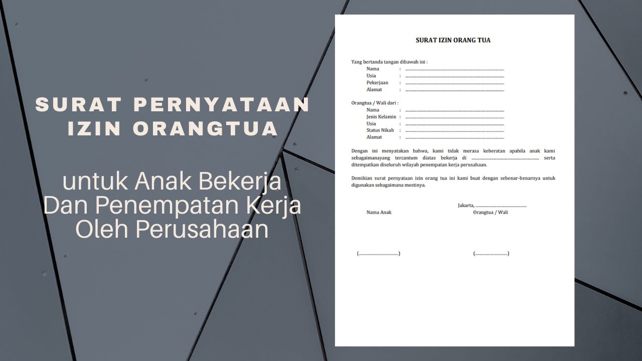 Detail Surat Izin Kerja Dari Orang Tua Nomer 51