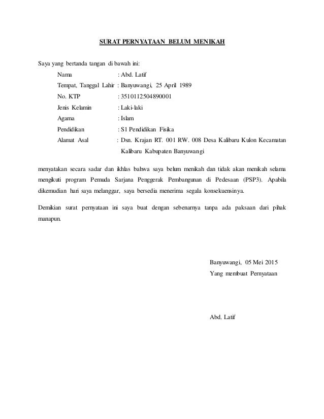 Detail Surat Izin Menikah Nomer 15