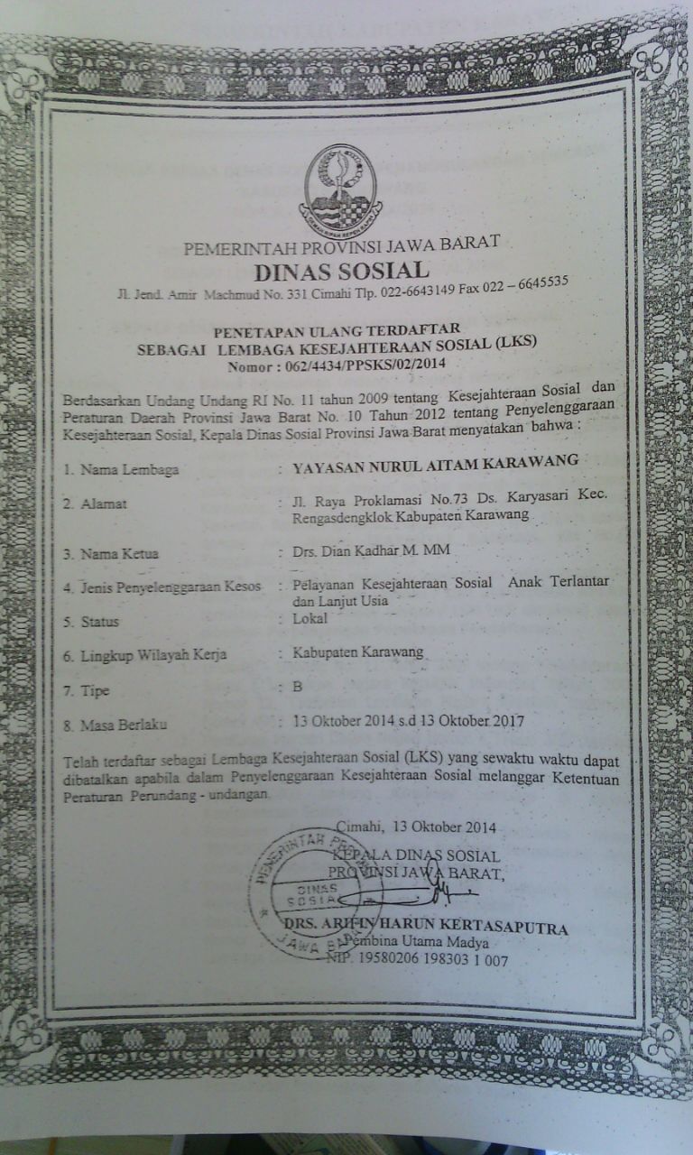 Detail Surat Izin Operasional Yayasan Nomer 19