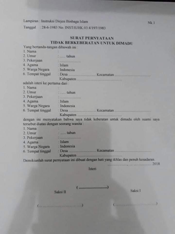 Surat Izin Poligami - KibrisPDR