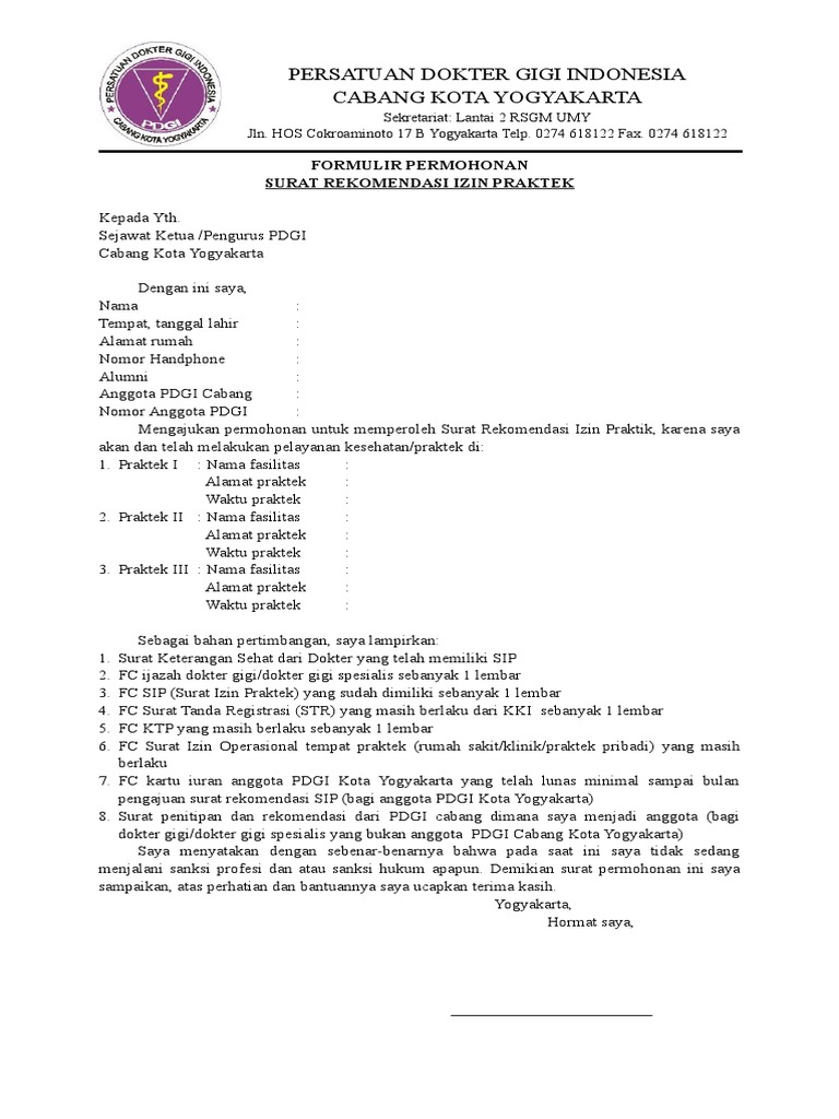 Detail Surat Izin Praktek Dokter Gigi Nomer 17