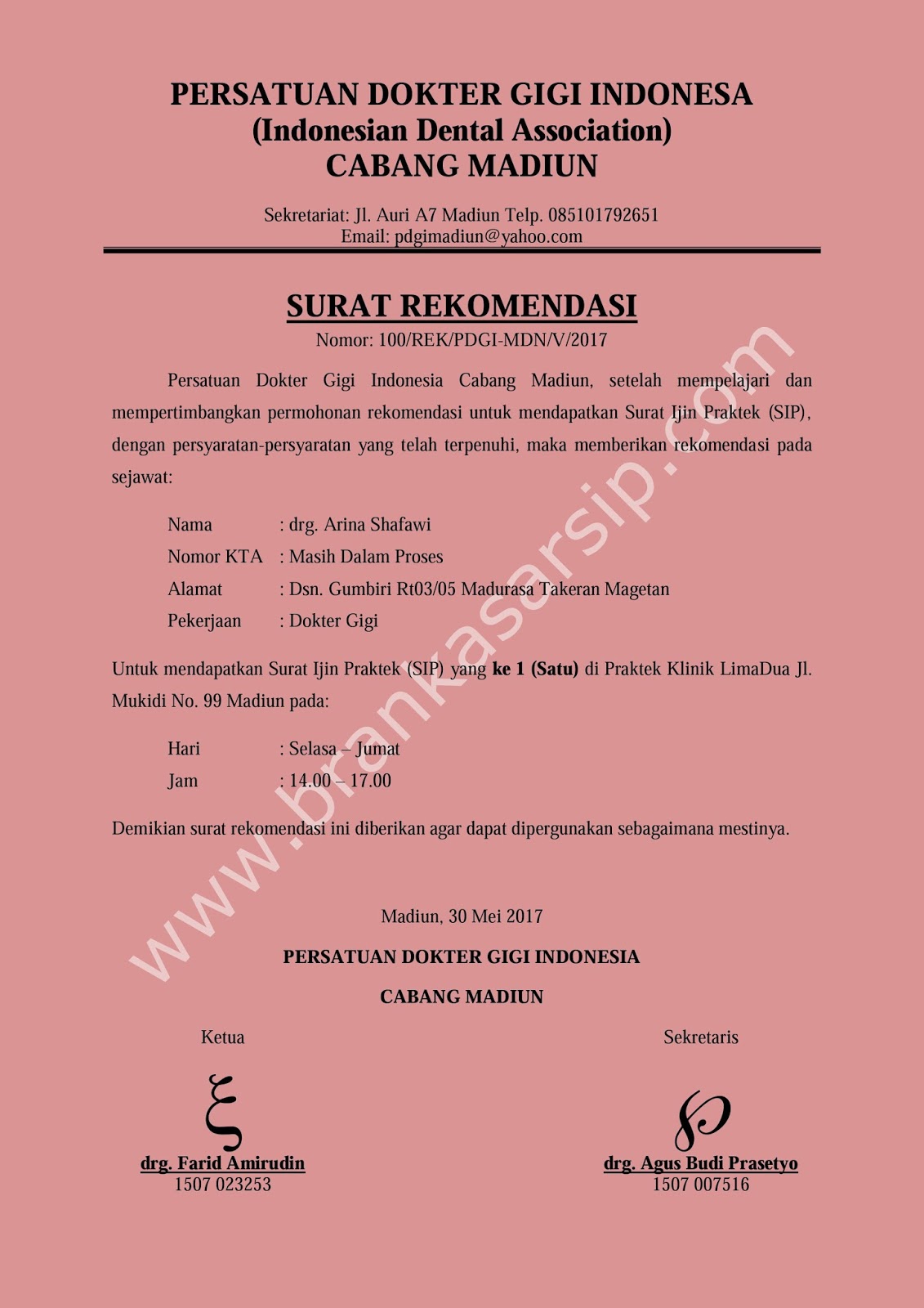 Detail Surat Izin Praktek Dokter Gigi Nomer 24