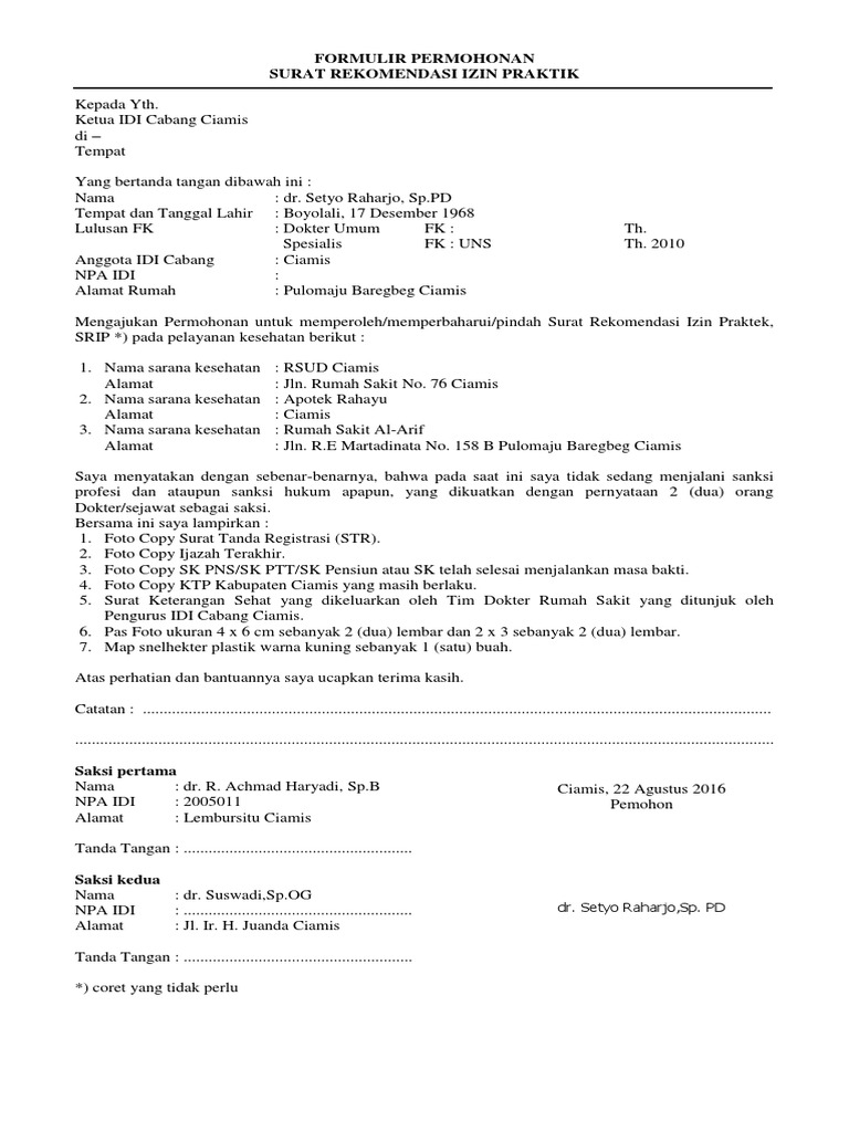 Detail Surat Izin Praktik Dokter Nomer 9