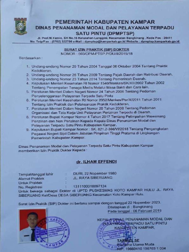 Detail Surat Izin Praktik Dokter Nomer 10