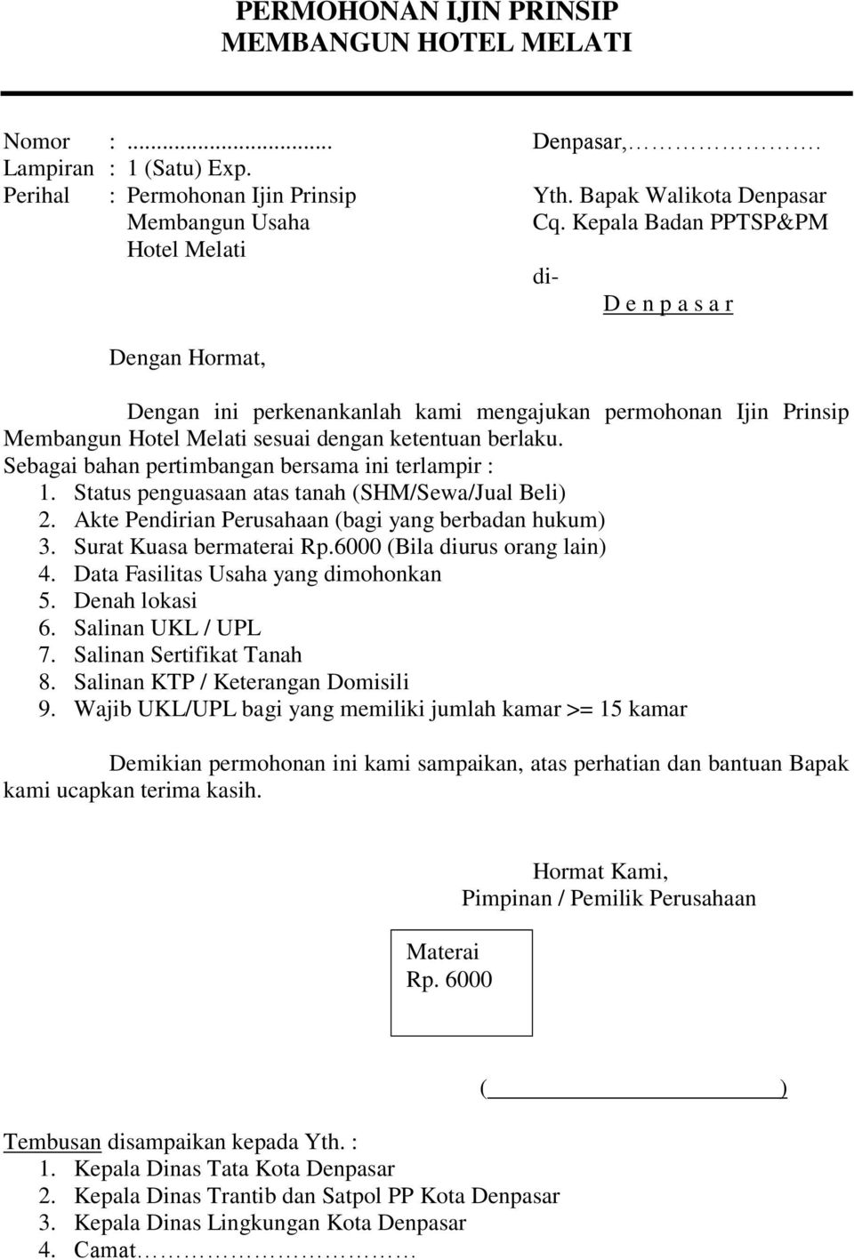 Detail Surat Izin Prinsip Nomer 29