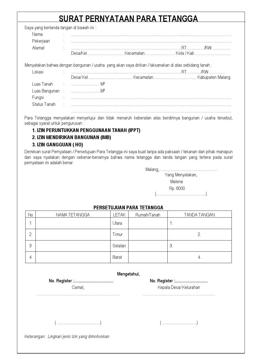 Detail Surat Izin Tetangga Nomer 16