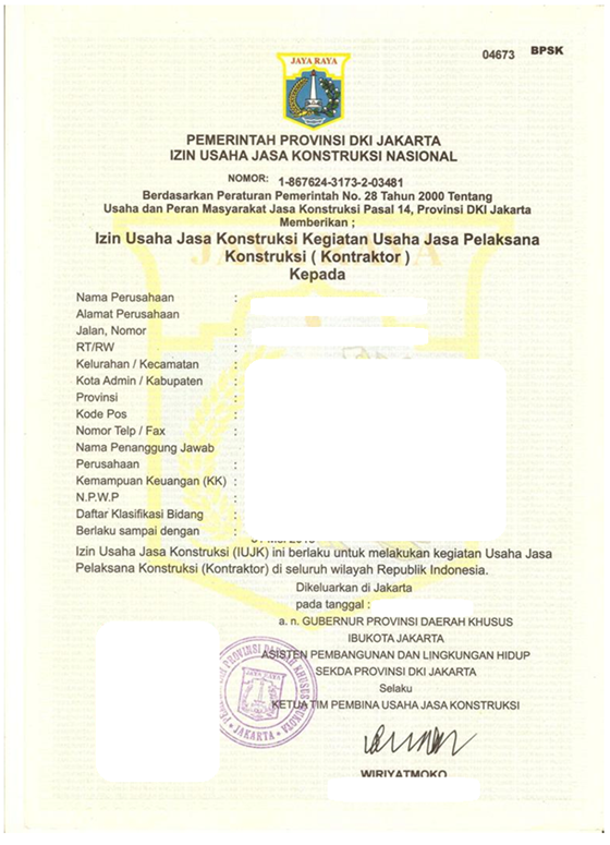 Detail Surat Izin Usaha Jasa Konstruksi Nomer 3