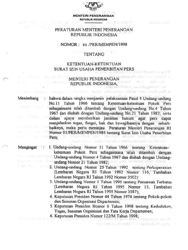 Detail Surat Izin Usaha Penerbitan Pers Nomer 8