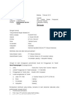 Detail Surat Izin Usaha Pengeboran Air Tanah Nomer 26